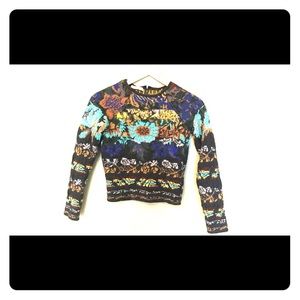 Multi-Colored Mid-Drift Sweater